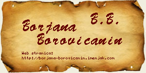 Borjana Borovićanin vizit kartica